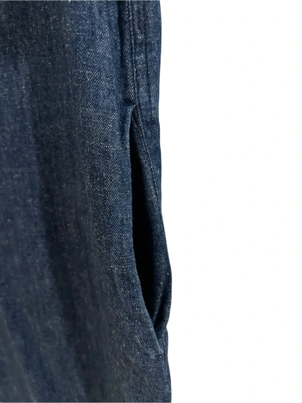 COS Blue Hemp Denim Organic Cotton Shift Dress Cuffed Sleeves Back Zipper- 4 - Picture 5 of 8